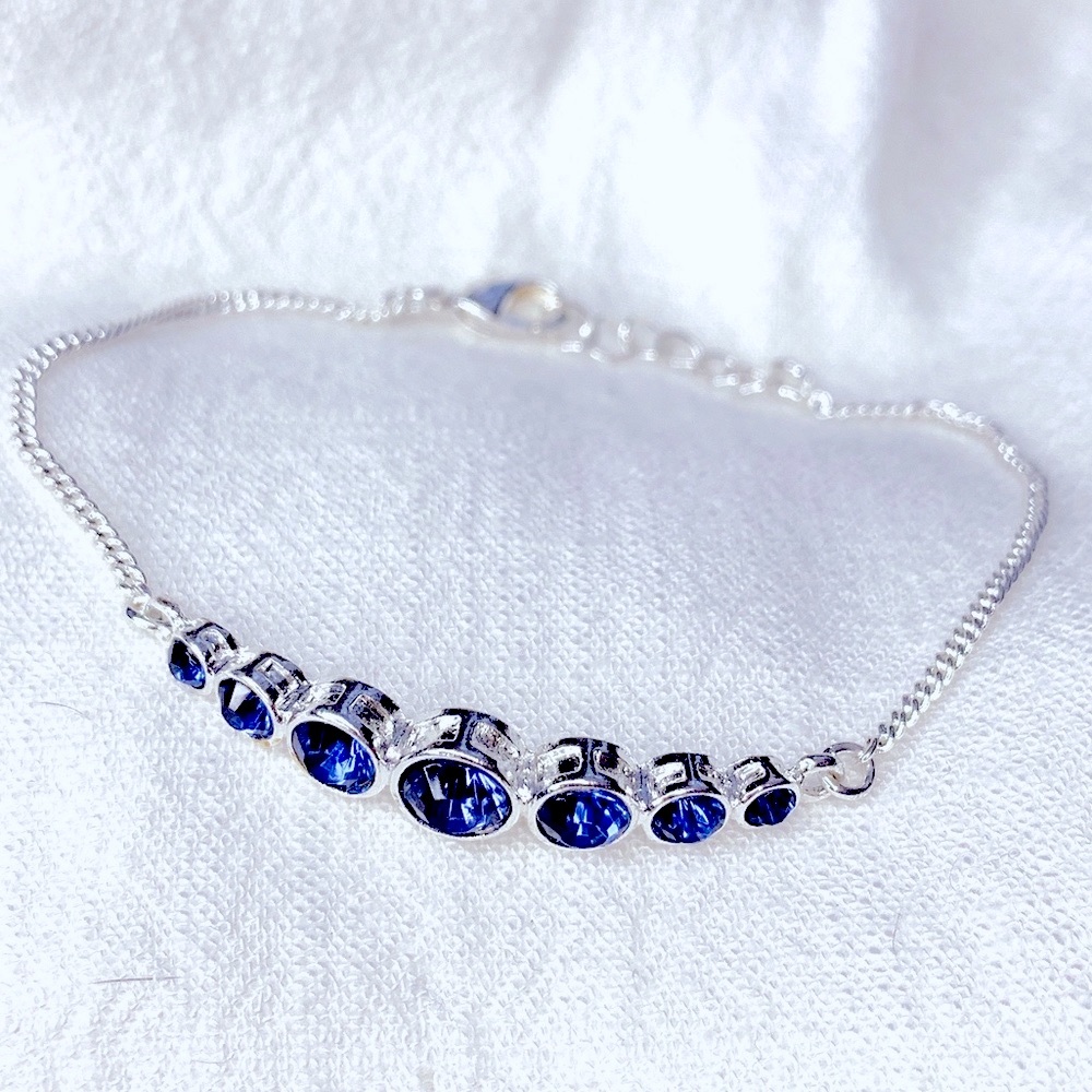 ❤️Seller’s Pick❤️ Simulated Sapphire Silver Plated Bracelet - Picture 4 of 8